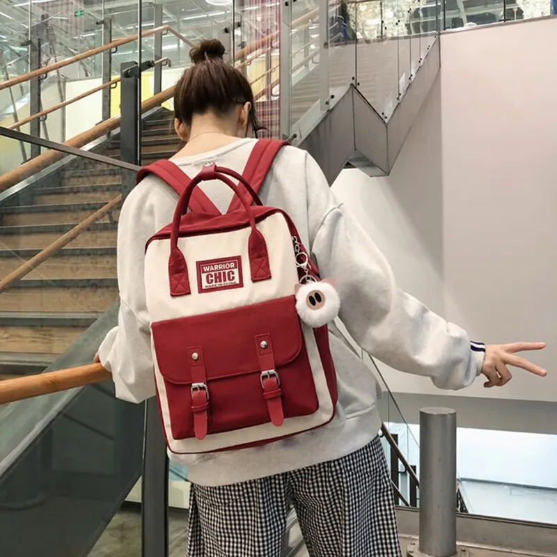 Warrior Nylon Backpack Regular Unisex Mambo Green/Palace Red/Dark Crane Black-5
