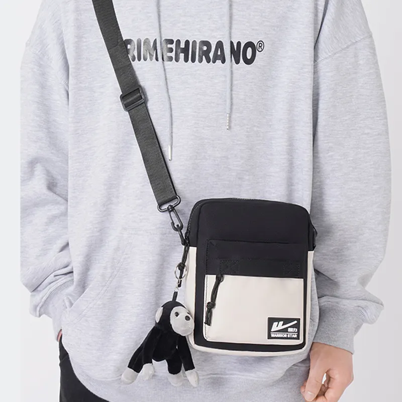Warrior Nylon Crossbody Bag Unisex Black/Blue-4