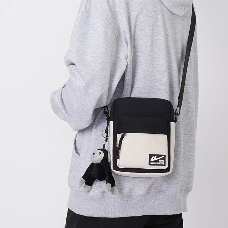 Warrior Nylon Crossbody Bag Unisex Black/Blue-3
