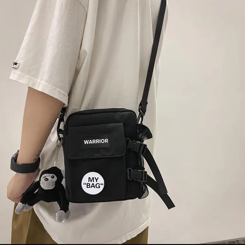 Warrior Nylon Shoulder Bag Regular Unisex Black-2