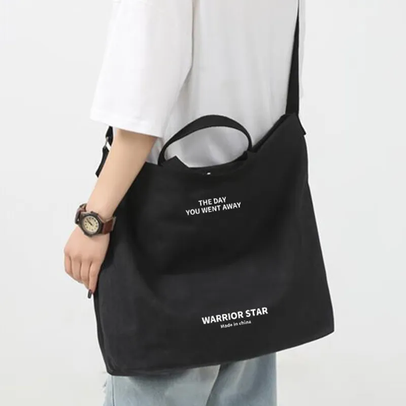 Warrior Canvas Bag, Crossbody Handbag Tubas Unisex Gray/Beige/Black-11