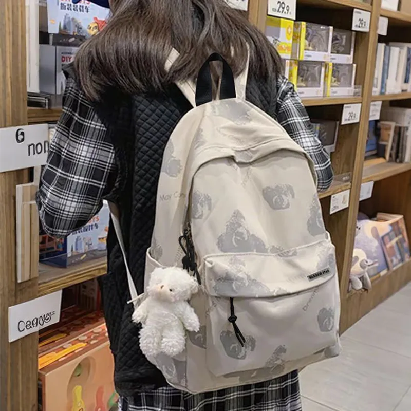Warrior Nylon Fabric Backpack Regular Unisex White-1