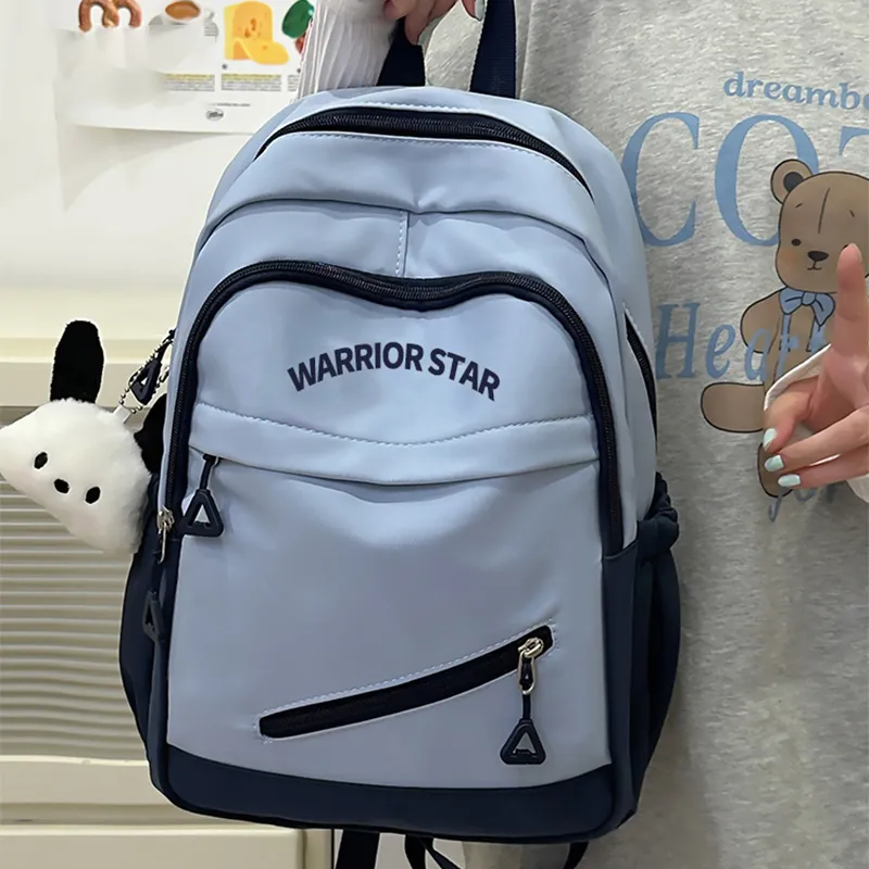 Warrior Nylon Backpack Small Size Unisex Sky Blue/Fresh Green-2