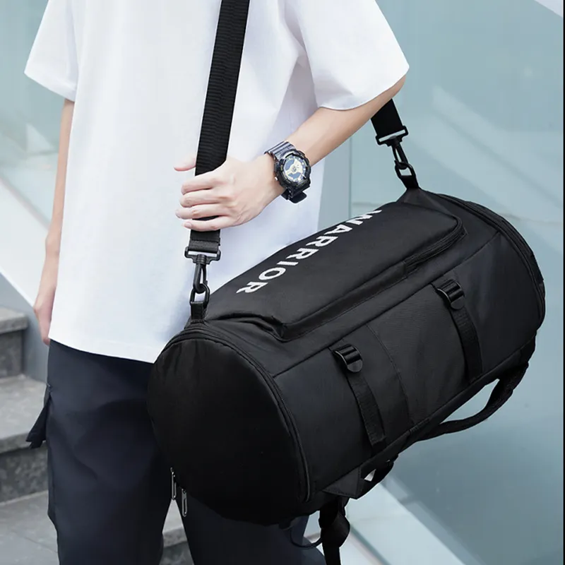 Warrior Oxford Double Shoulder Travel Bag Unisex Black-3
