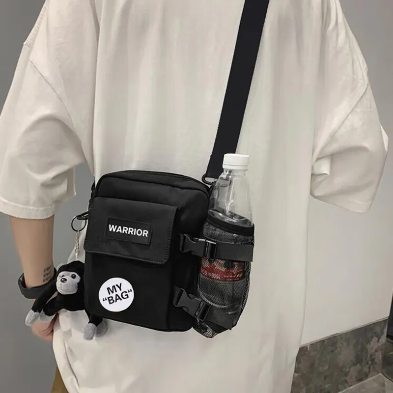 Warrior Nylon Shoulder Bag Regular Unisex Black-3