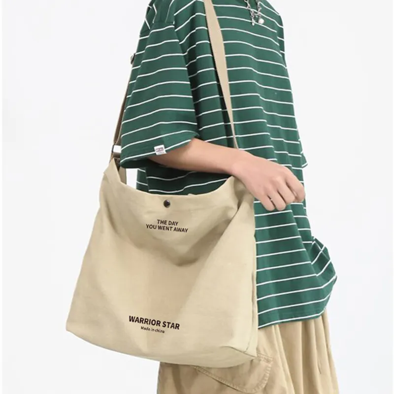 Warrior Canvas Bag, Crossbody Handbag Tubas Unisex Gray/Beige/Black-7