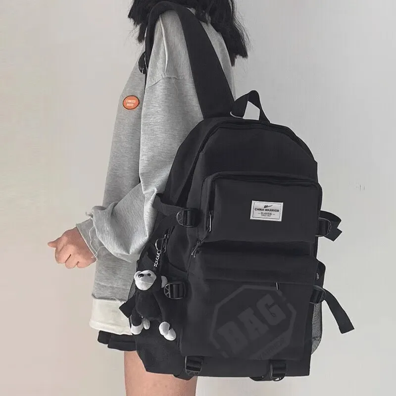 Warrior Nylon Laptop Backpack Regular Unisex Black/White-21