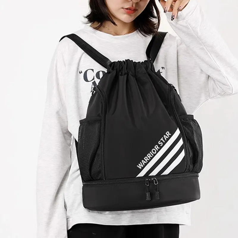 Warrior Nylon Gym Bag Unisex Black-4