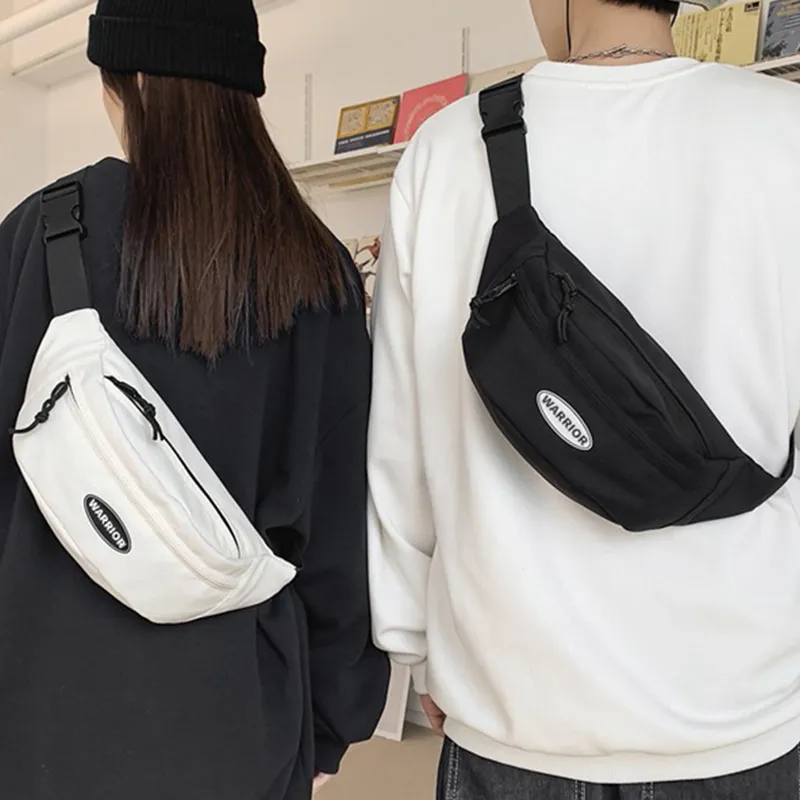 Warrior Nylon Sling Bag Fanny Pack Backpack Crossbody Bag Shoulder Bag Unisex Black-3