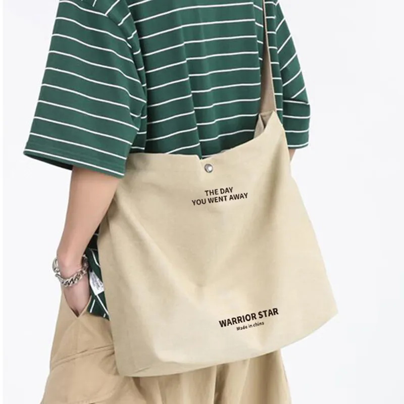 Warrior Canvas Bag, Crossbody Handbag Tubas Unisex Gray/Beige/Black-6