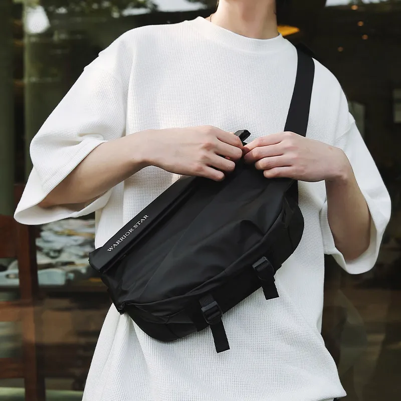 Warrior Polyester Crossbody Bag Shoulder Bag Men's Black-2