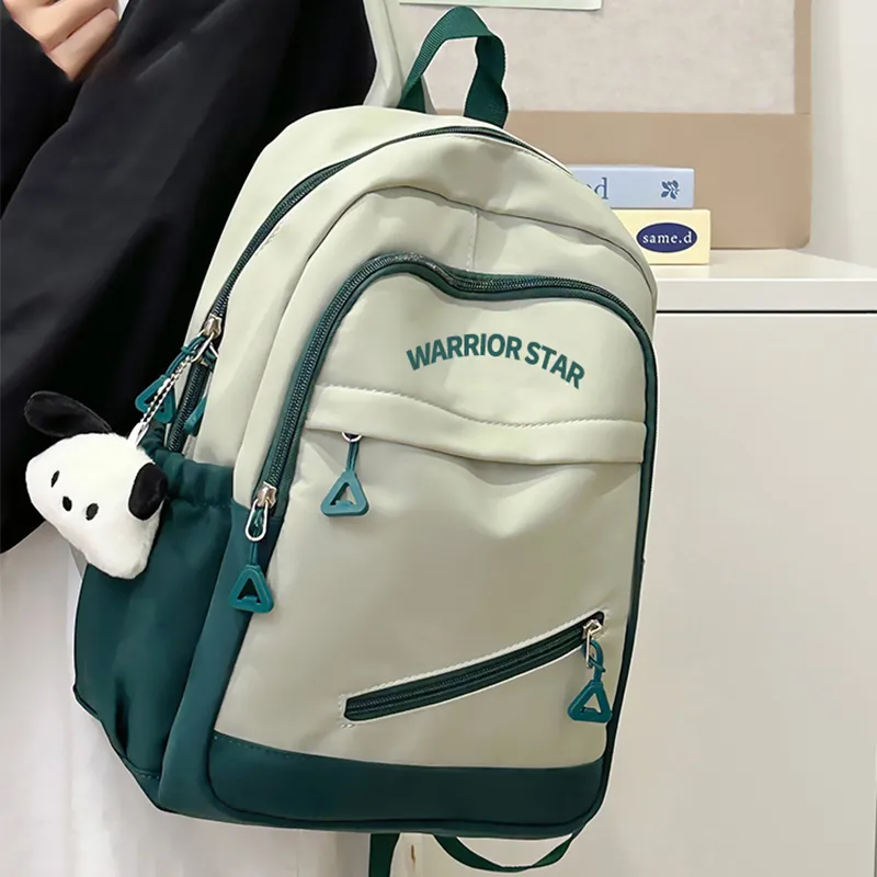 Warrior Nylon Backpack Small Size Unisex Sky Blue/Fresh Green-5
