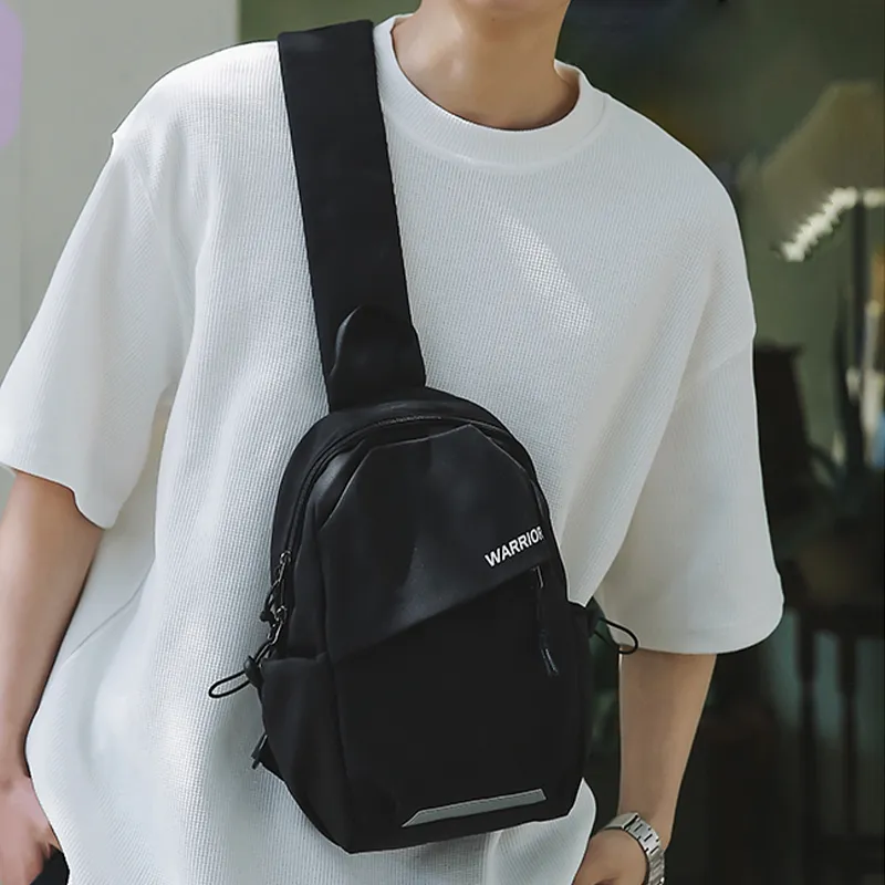 Warrior Nylon Sling Bag Unisex White/Black-2