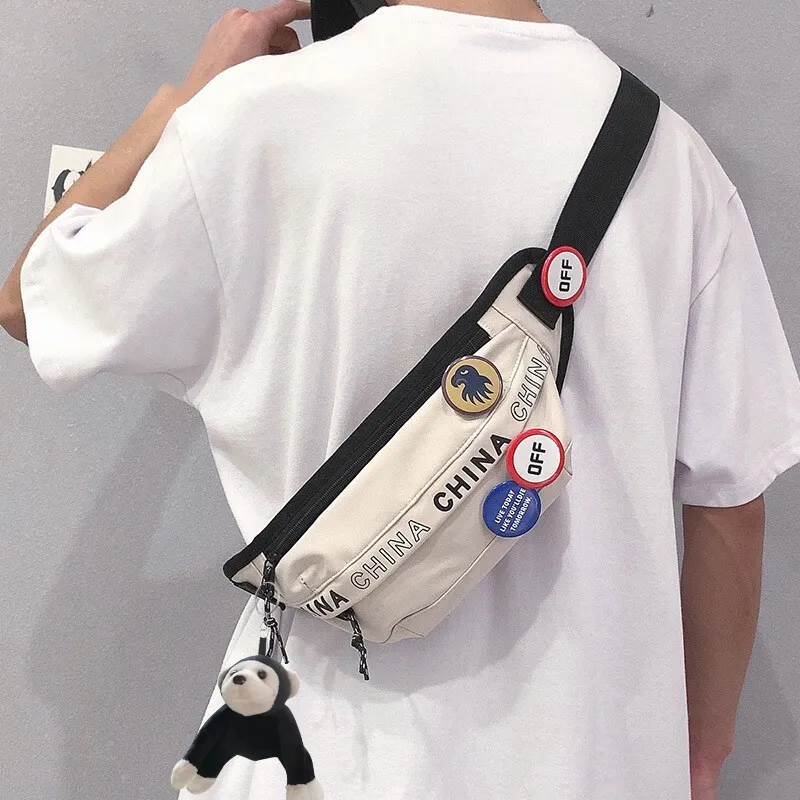 Warrior Nylon Fanny Pack Unisex Beige-7