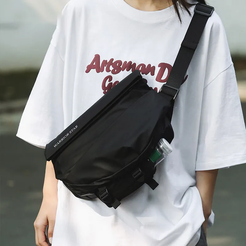 Warrior Polyester Crossbody Bag Shoulder Bag Men's Black-1