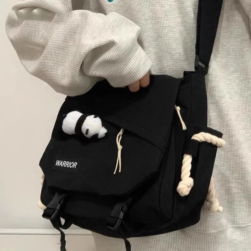 Warrior Nylon Shoulder Bag Unisex Black-1