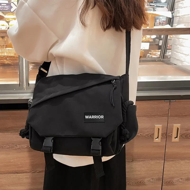 Warrior Nylon Shoulder Bag Regular Unisex Black White/Black-1
