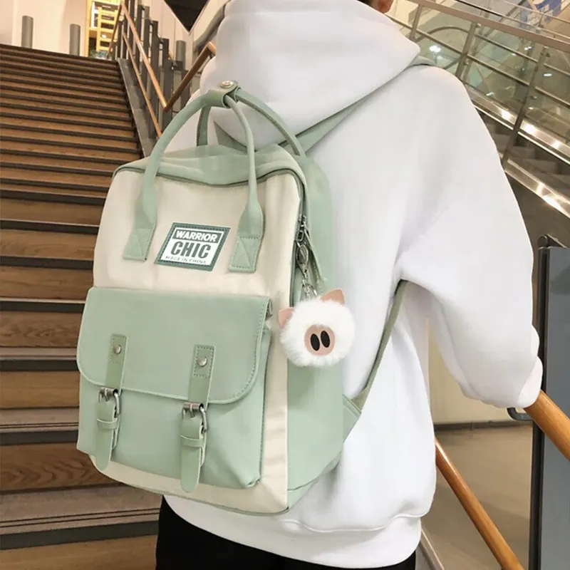 Warrior Nylon Backpack Regular Unisex Mambo Green/Palace Red/Dark Crane Black-2