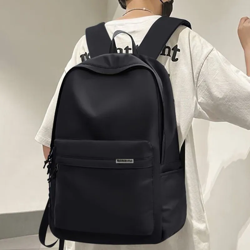 Warrior Nylon Fabric Backpack Unisex Black-1