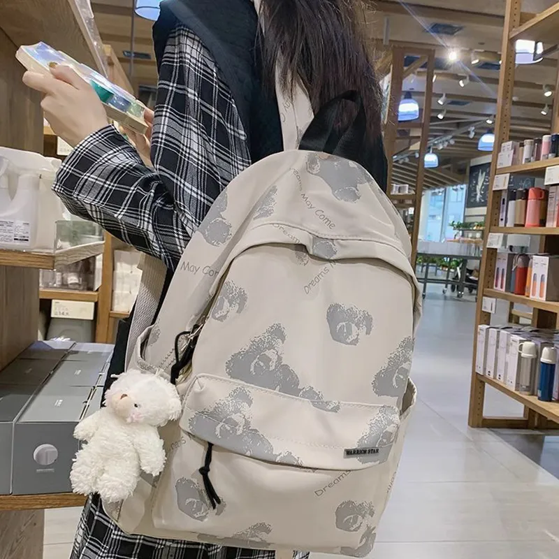 Warrior Nylon Fabric Backpack Regular Unisex White-2