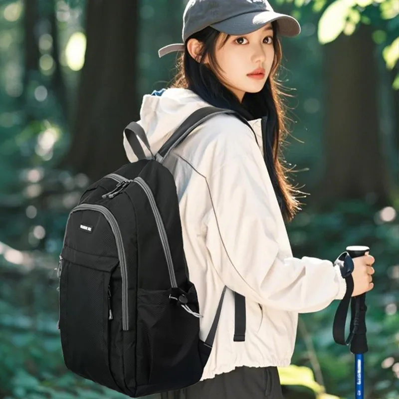 Warrior Nylon Fabric Backpack Unisex Black-1
