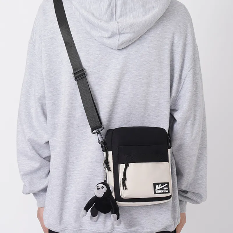 Warrior Nylon Crossbody Bag Unisex Black/Blue-2