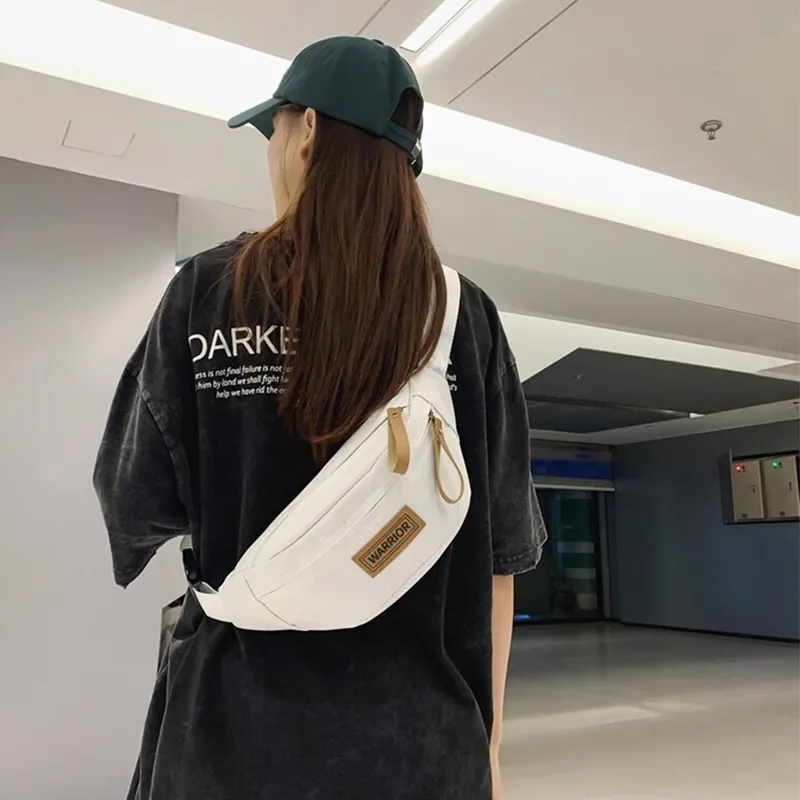 Warrior Nylon Fanny Pack Regular Unisex White/Black-1