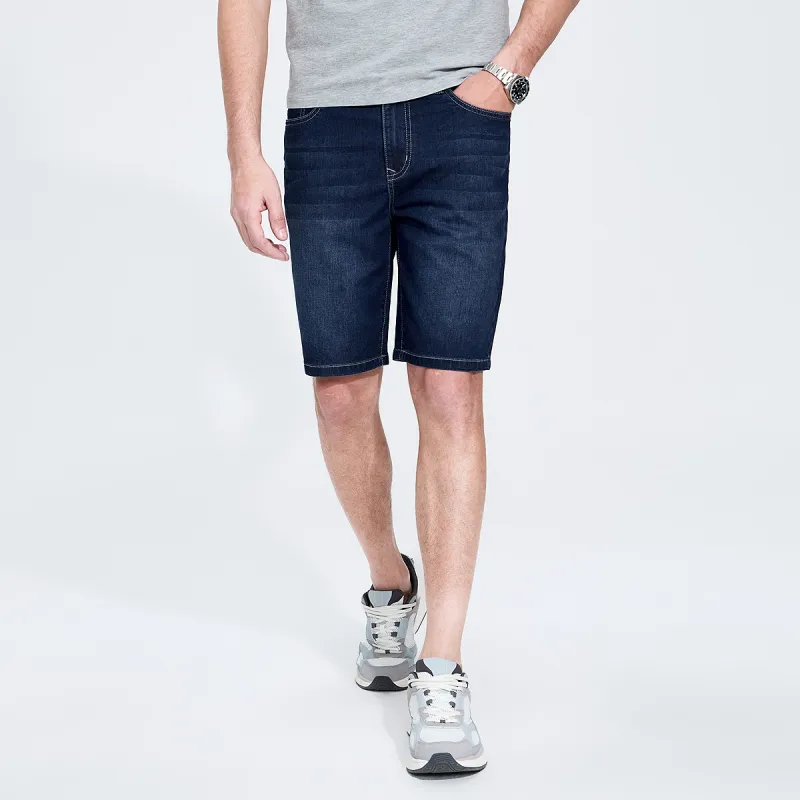 Dance With Wolves Denim Shorts Men's Dark Blue-3