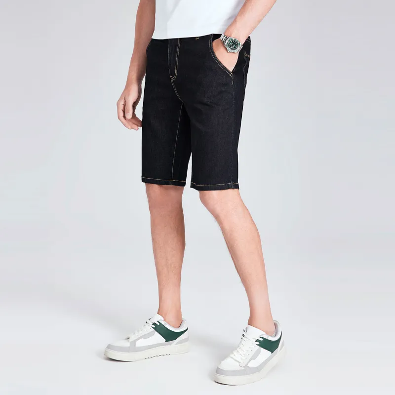 Dance With Wolves Denim Shorts Men's Navy Blue-2