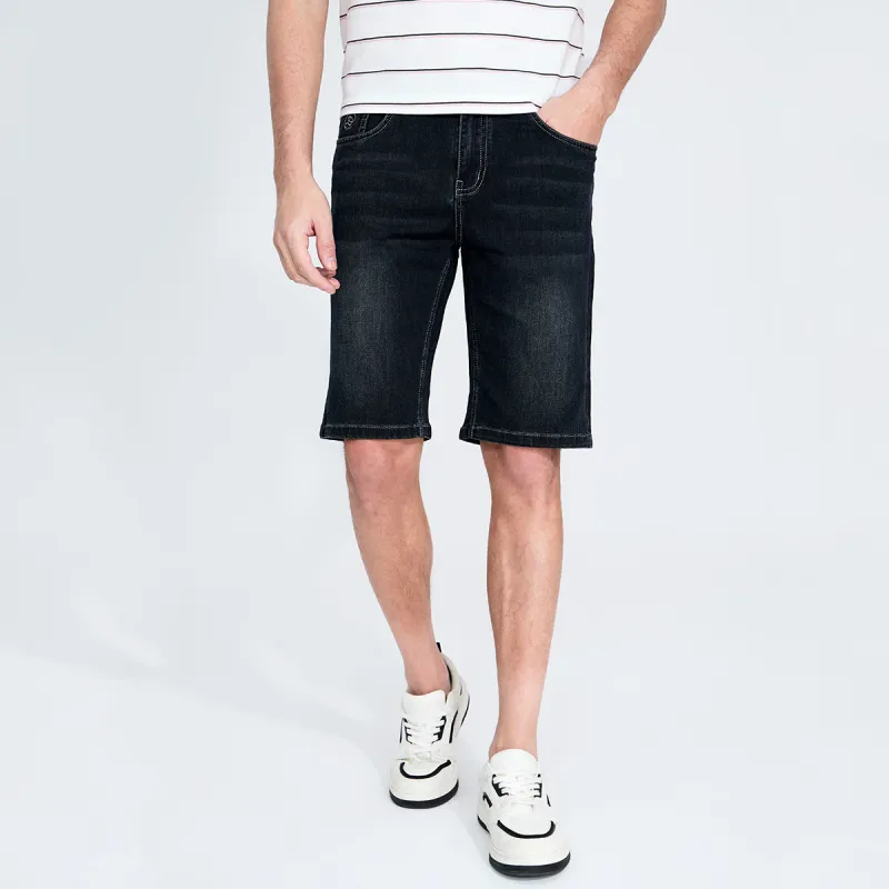 Dance With Wolves Denim Shorts Men's Dark Blue-3