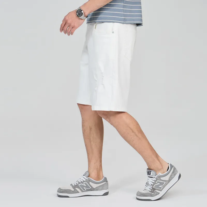 Dance With Wolves Denim Shorts Men's Raw White-3