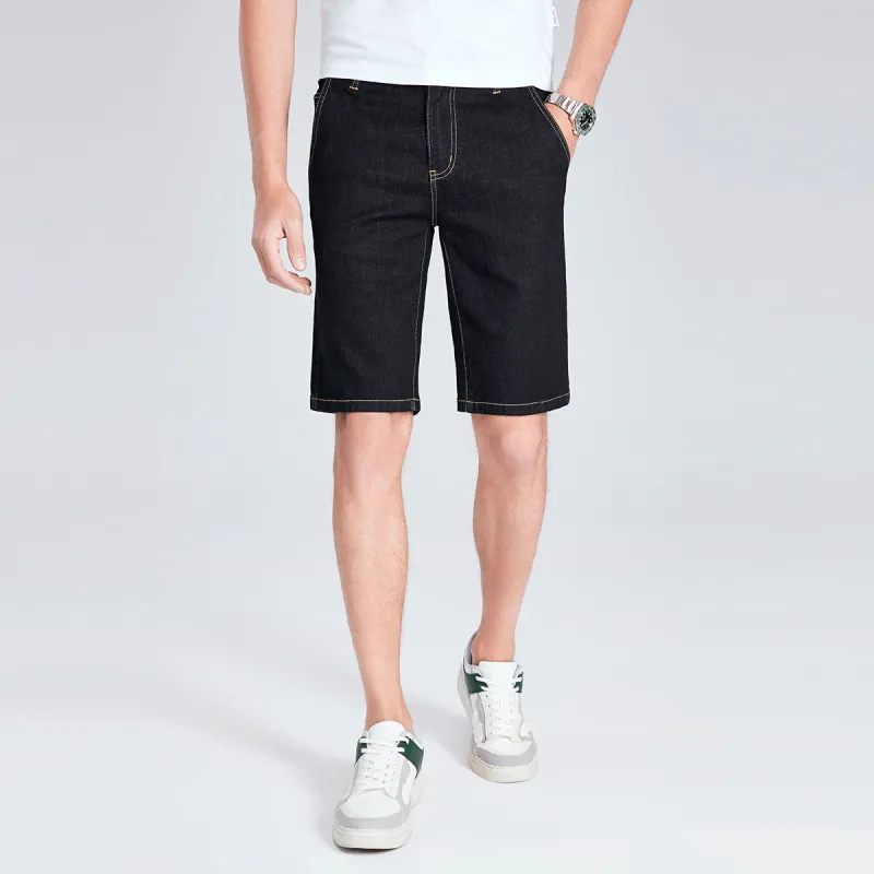 Dance With Wolves Denim Shorts Men's Navy Blue-3