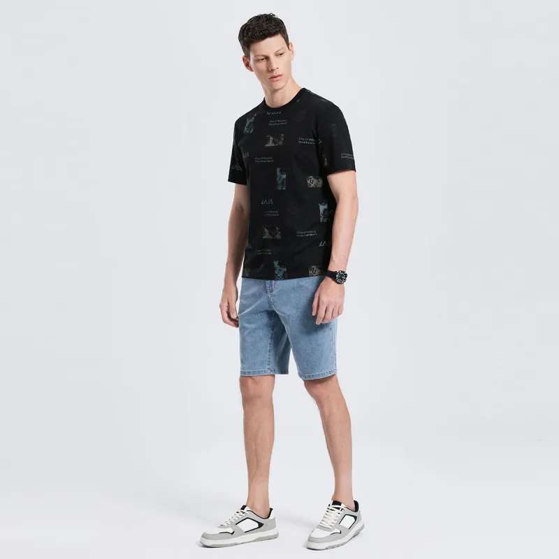 Dance With Wolves Denim Shorts Men's Light Blue-2