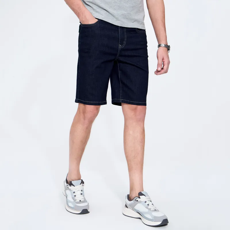 Dance With Wolves Denim Shorts Men's Dark Blue-6