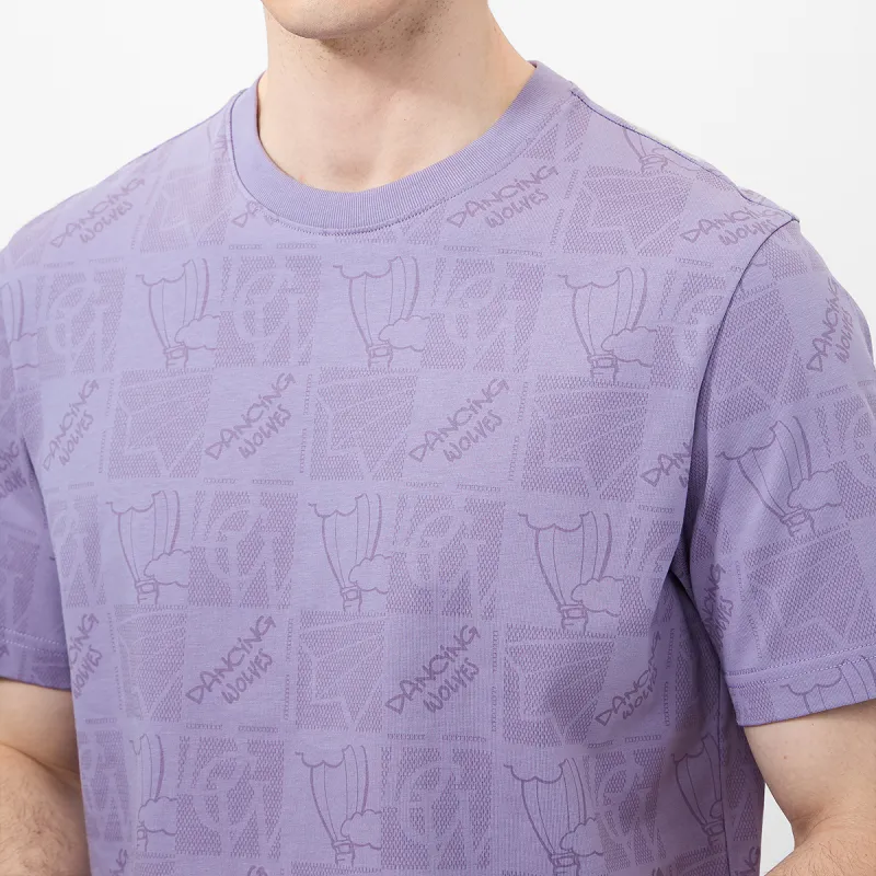 Dance With Wolves T Shirt Men's Light Purple-5