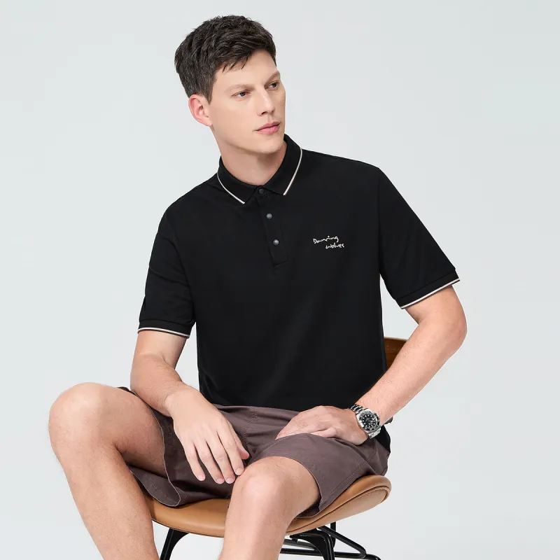 Dance With Wolves Polo Shirt Men's Black-2
