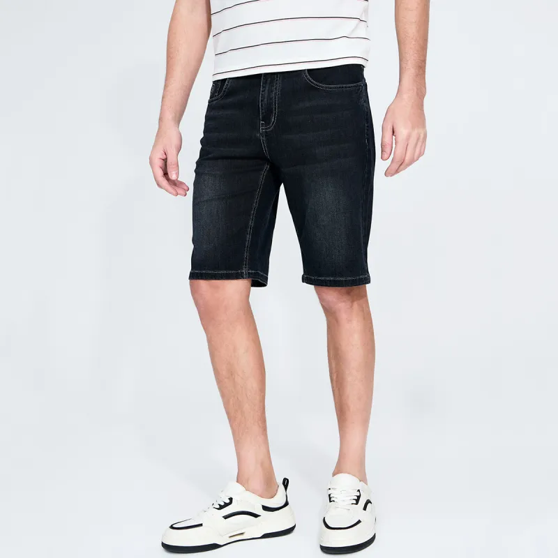 Dance With Wolves Denim Shorts Men's Dark Blue-5