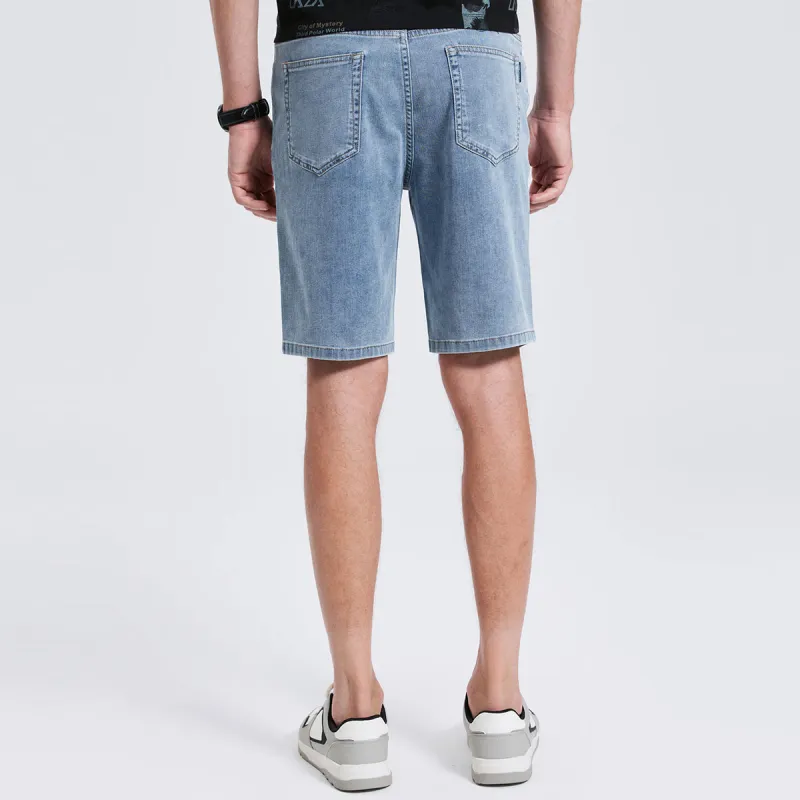 Dance With Wolves Denim Shorts Men's Light Blue-5