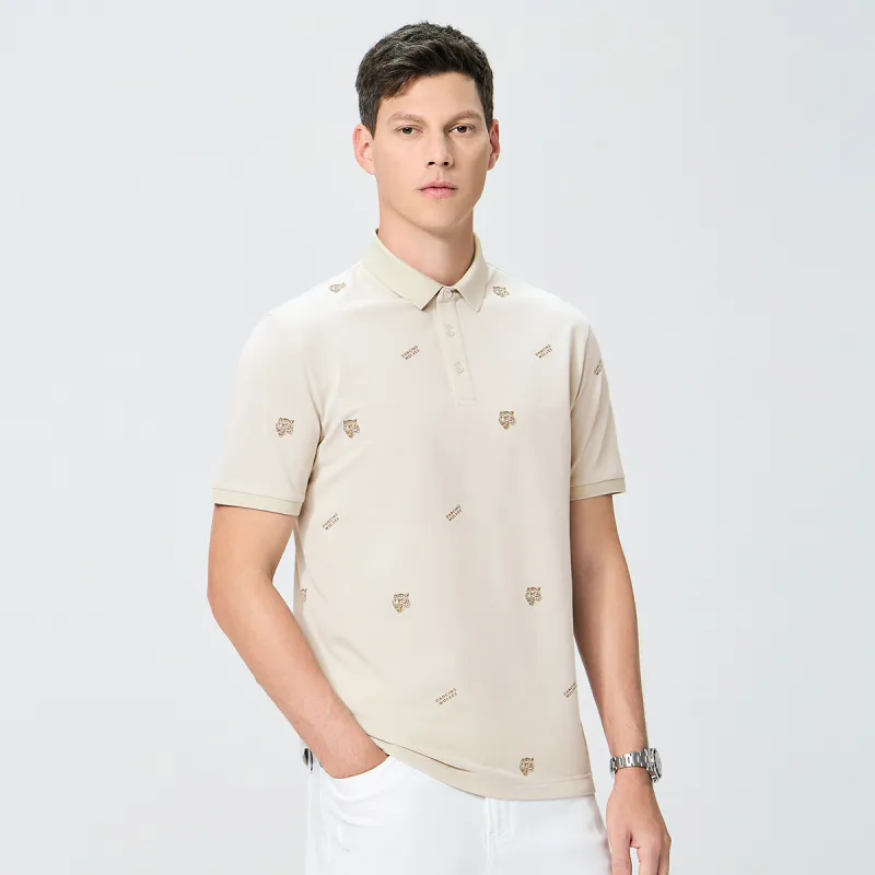 Dance With Wolves Polo Shirt Men's Khaki-3