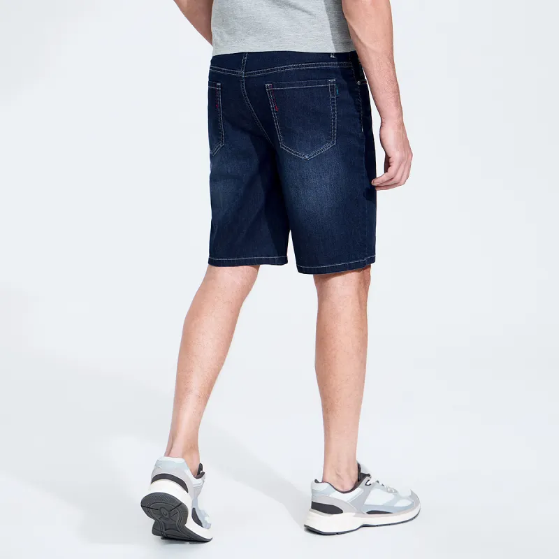 Dance With Wolves Denim Shorts Men's Dark Blue-4