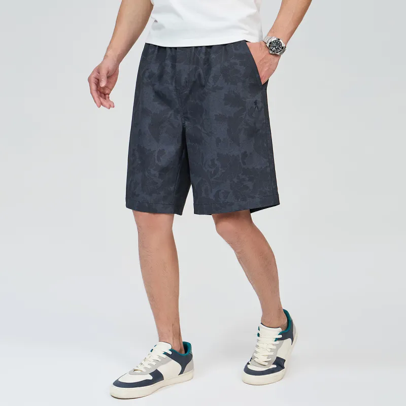 Dance With Wolves Casual Shorts Men's Dark Blue-3