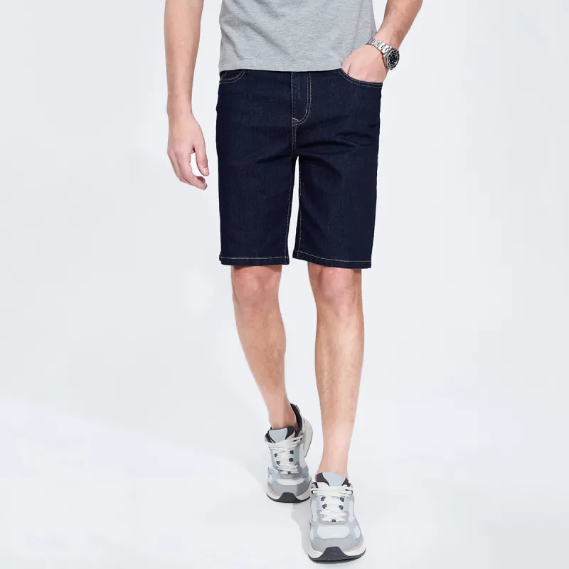 Dance With Wolves Denim Shorts Men's Dark Blue-4