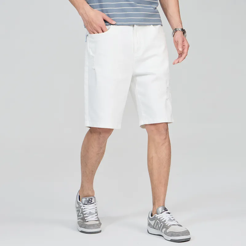 Dance With Wolves Denim Shorts Men's Raw White-5