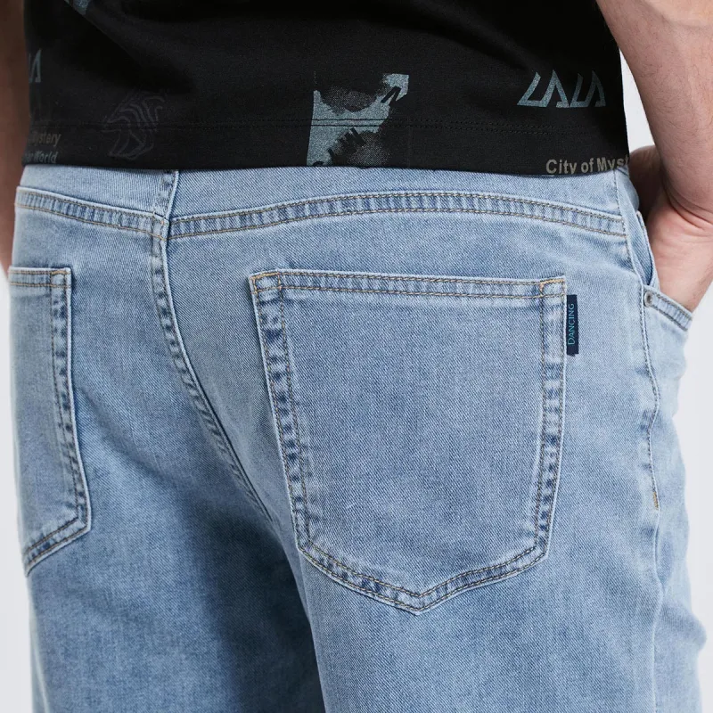 Dance With Wolves Denim Shorts Men's Light Blue-6