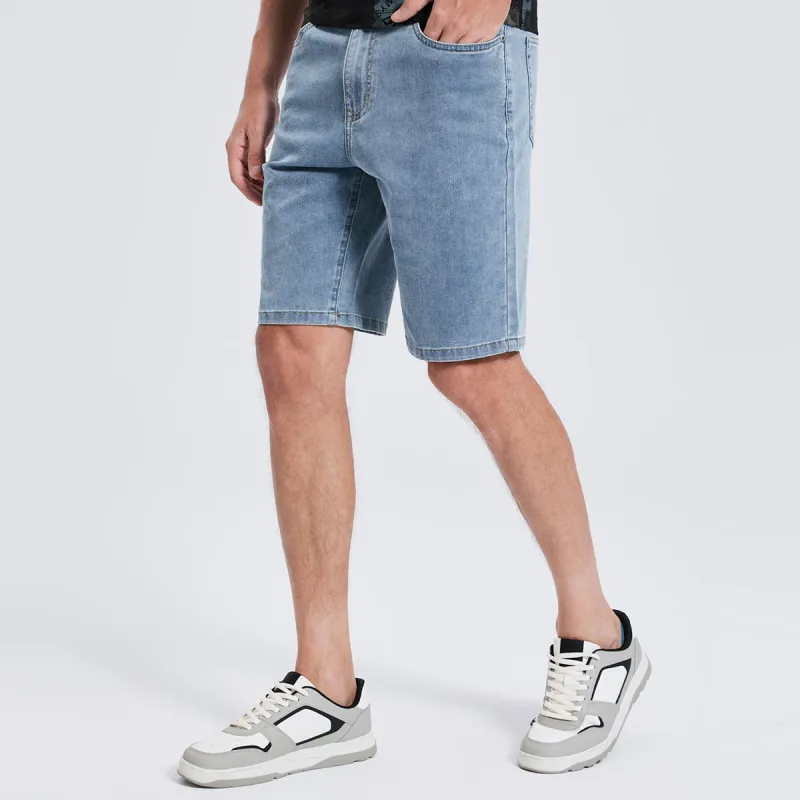 Dance With Wolves Denim Shorts Men's Light Blue-3