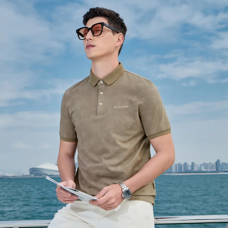 Dance With Wolves Polo Shirt Men's Khaki-5