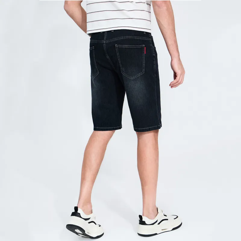Dance With Wolves Denim Shorts Men's Dark Blue-4