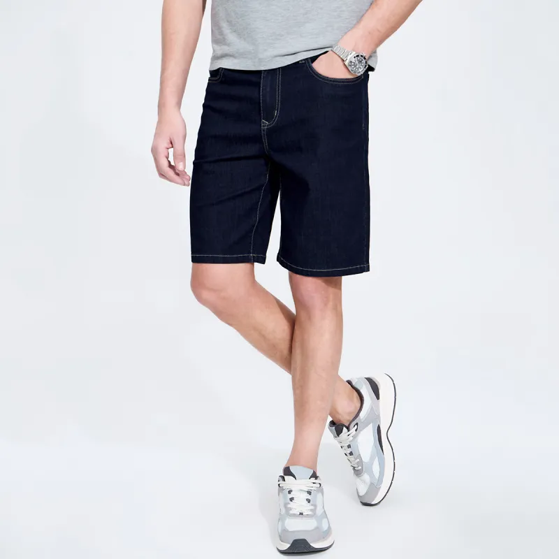 Dance With Wolves Denim Shorts Men's Dark Blue-3