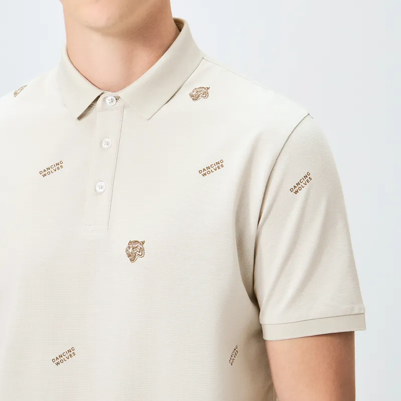 Dance With Wolves Polo Shirt Men's Khaki-6