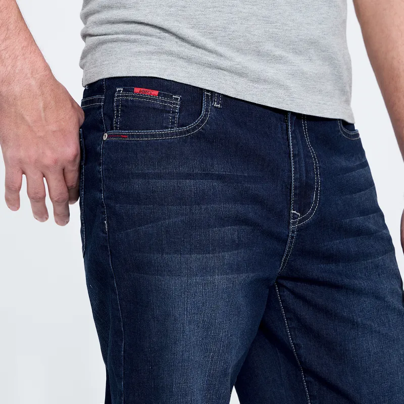 Dance With Wolves Denim Shorts Men's Dark Blue-5